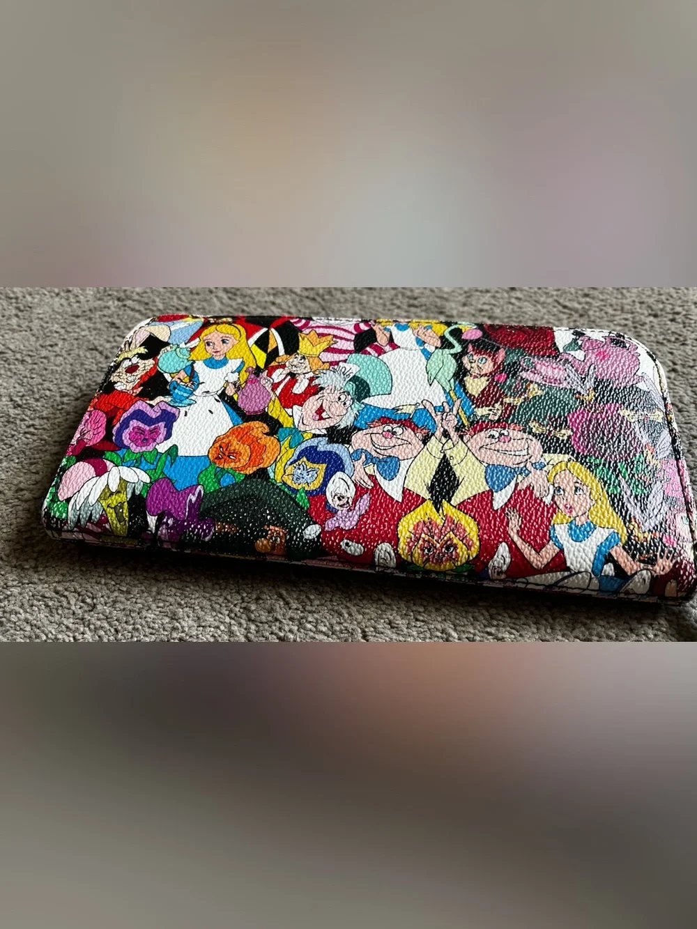 Disney Loungefly Retired Alice in Wonderland Character Print Zipper Wallet